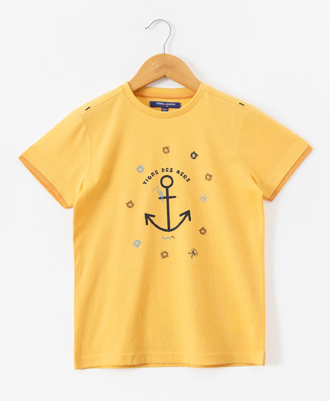T-shirt Manches Courtes 100% Coton Garçon Jaune