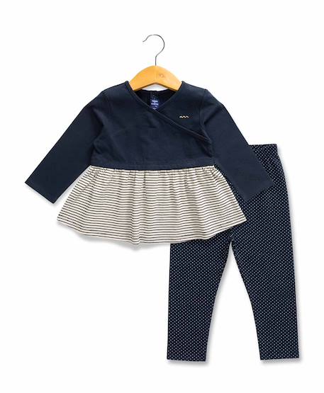 Bébé-Ensemble tunique + leggings 100% coton bébé fille