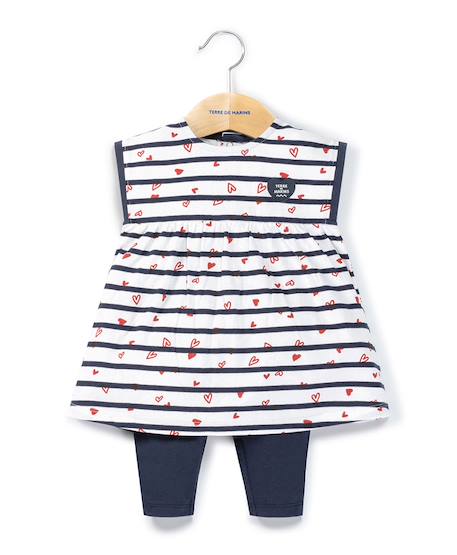 Bébé-Ensemble robe + bas 100% coton bébé fille