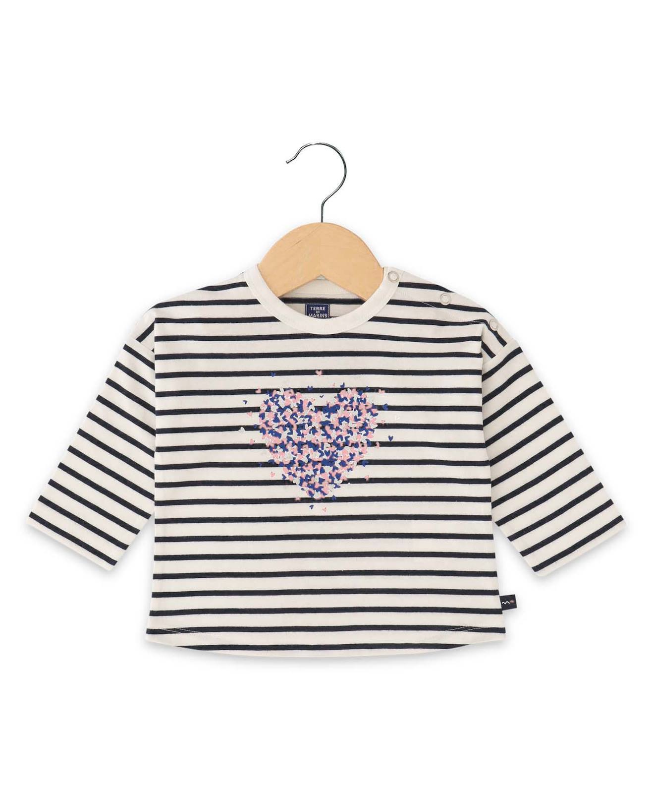 Mariniere Manches Longues 100 Coton Bb Fille Fond Blanc Casse Raye Indigo 10 €