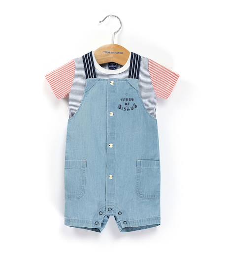 Bébé-Ensemble salopette + haut 100% coton bébé garçon