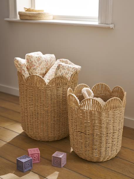 Vertbaudet - Lot 2 paniers de rangement gigognes beige