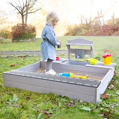 Bac à sable en bois fsc® avec cuisine extérieure intégrée  - vertbaudet enfant