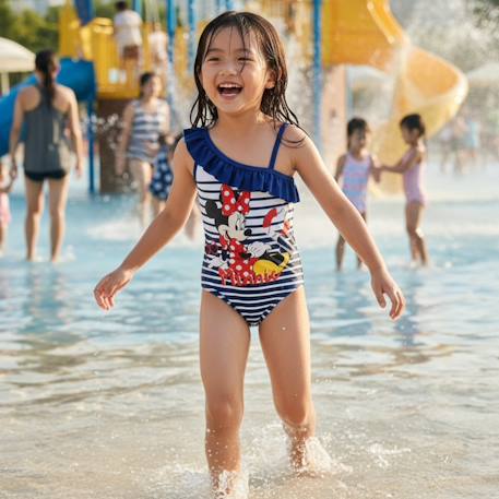 Maillot de bain une pièce fille imprimé minnie Bleu+Rouge 2 - vertbaudet enfant 