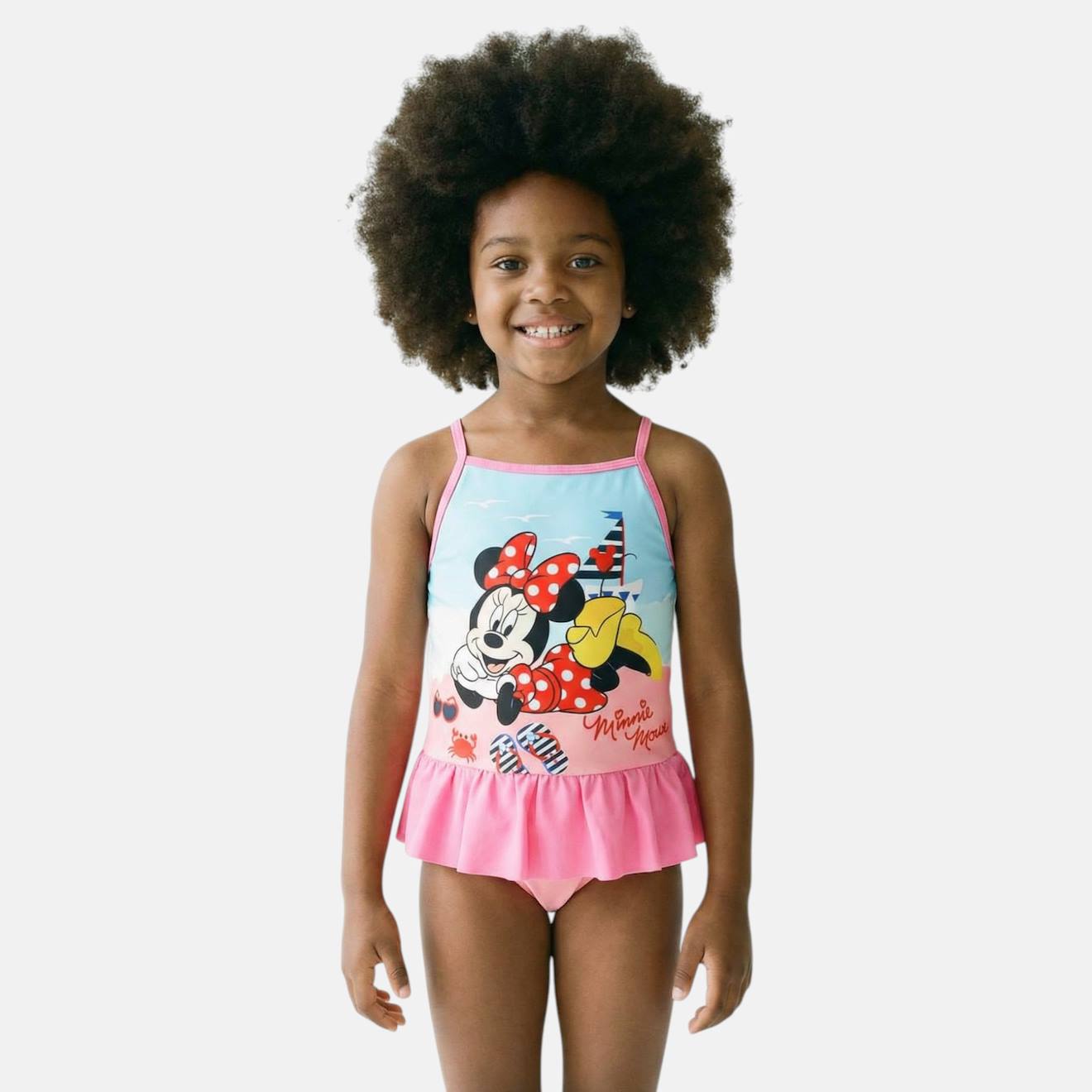 Maillot De Bain Une Pièce Fille Imprimé Minnie Rose