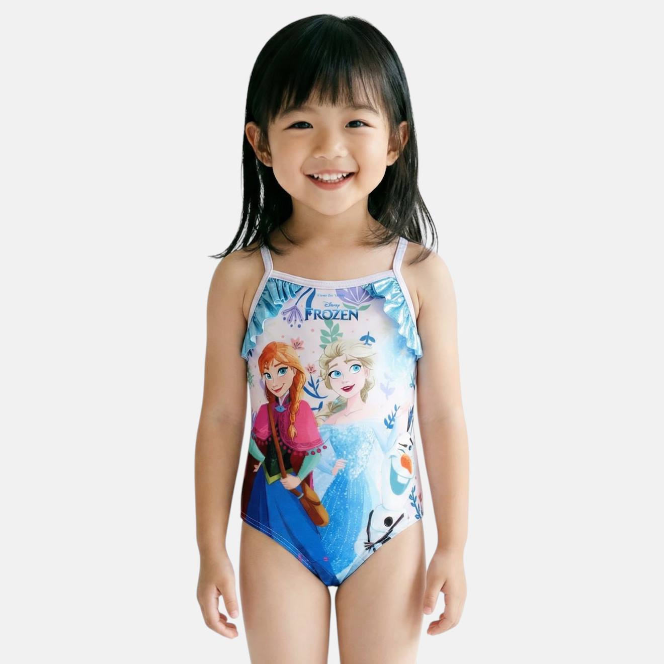 Maillot De Bain Enfant Motif Animé La Reine Des Neiges Mauve
