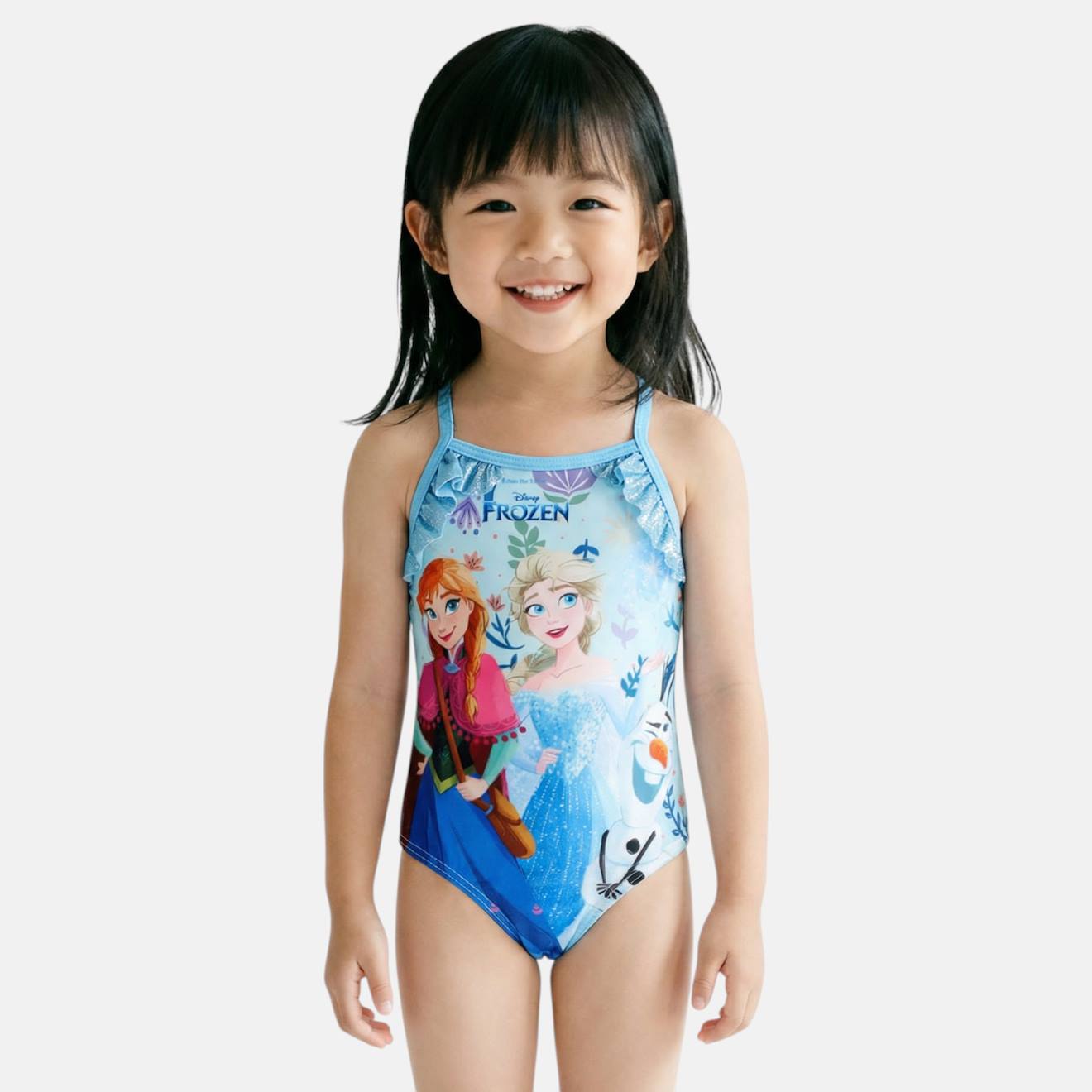 Maillot De Bain Enfant Motif Animé La Reine Des Neiges Bleu
