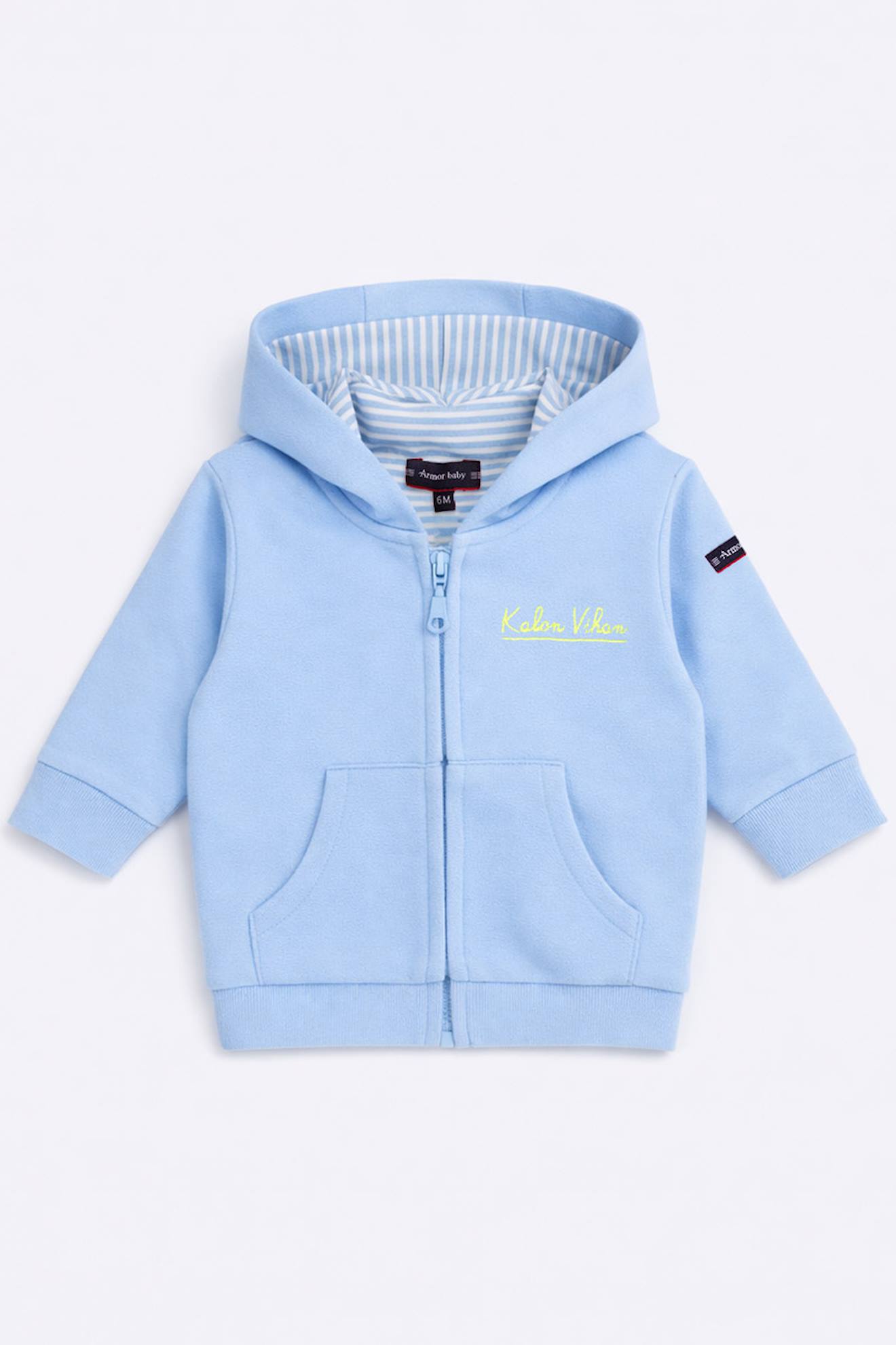 Sweat zippé en coton bébé placid blue