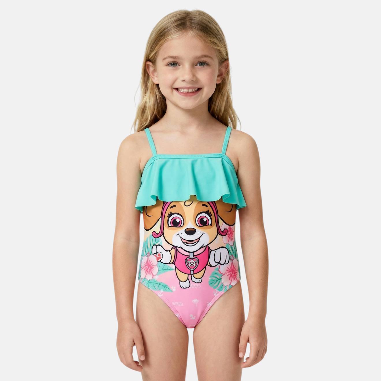 Maillot De Bain Fille Imprimé Pat Patrouille Rose