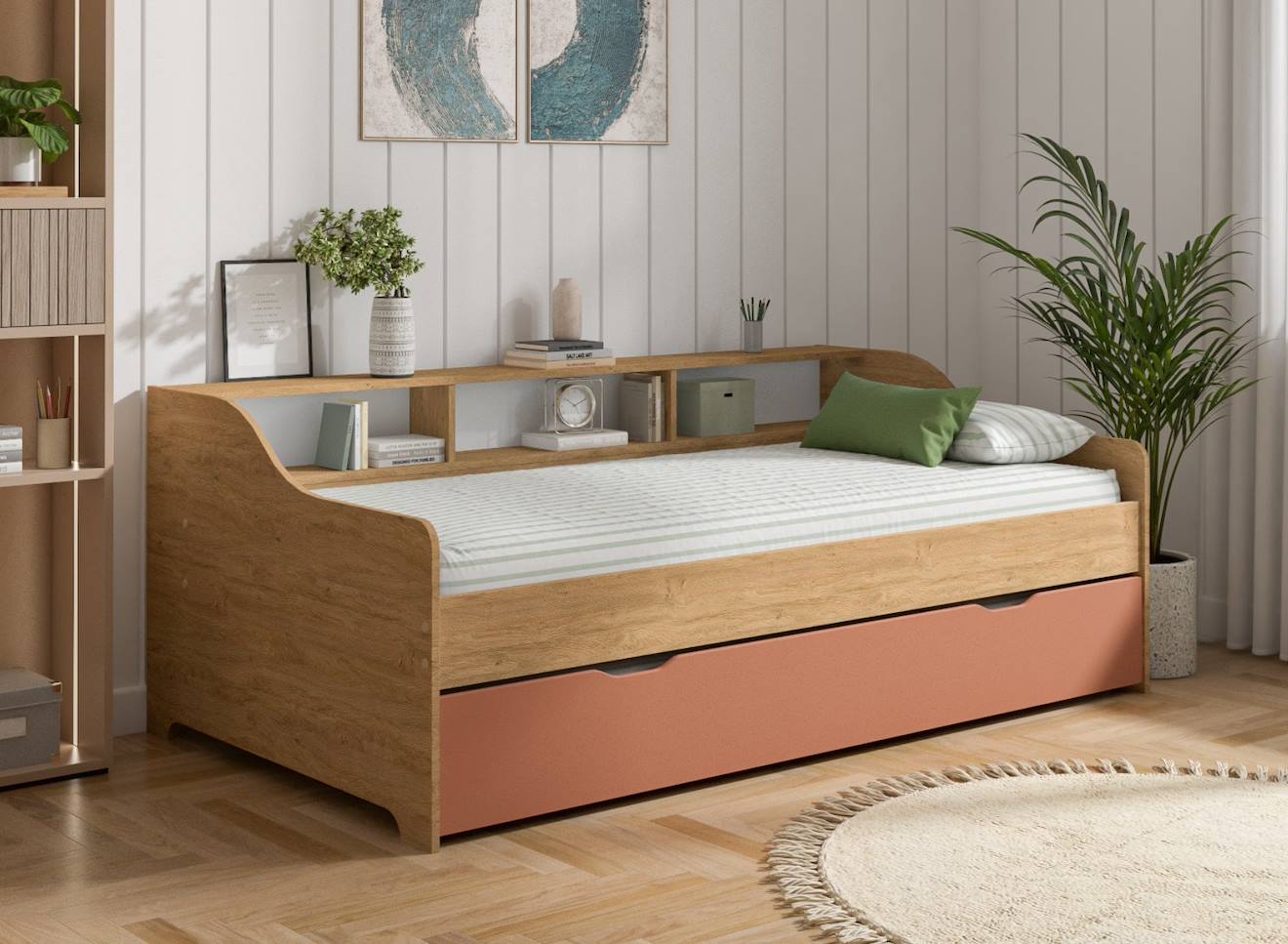 Lit Gigogne Avec Rangement Achille Terracotta