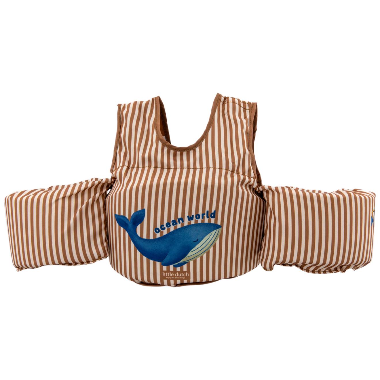 Gilet De Natation Enfant Aide À La Flottaison Confortable Bleu, Marron, Blanc