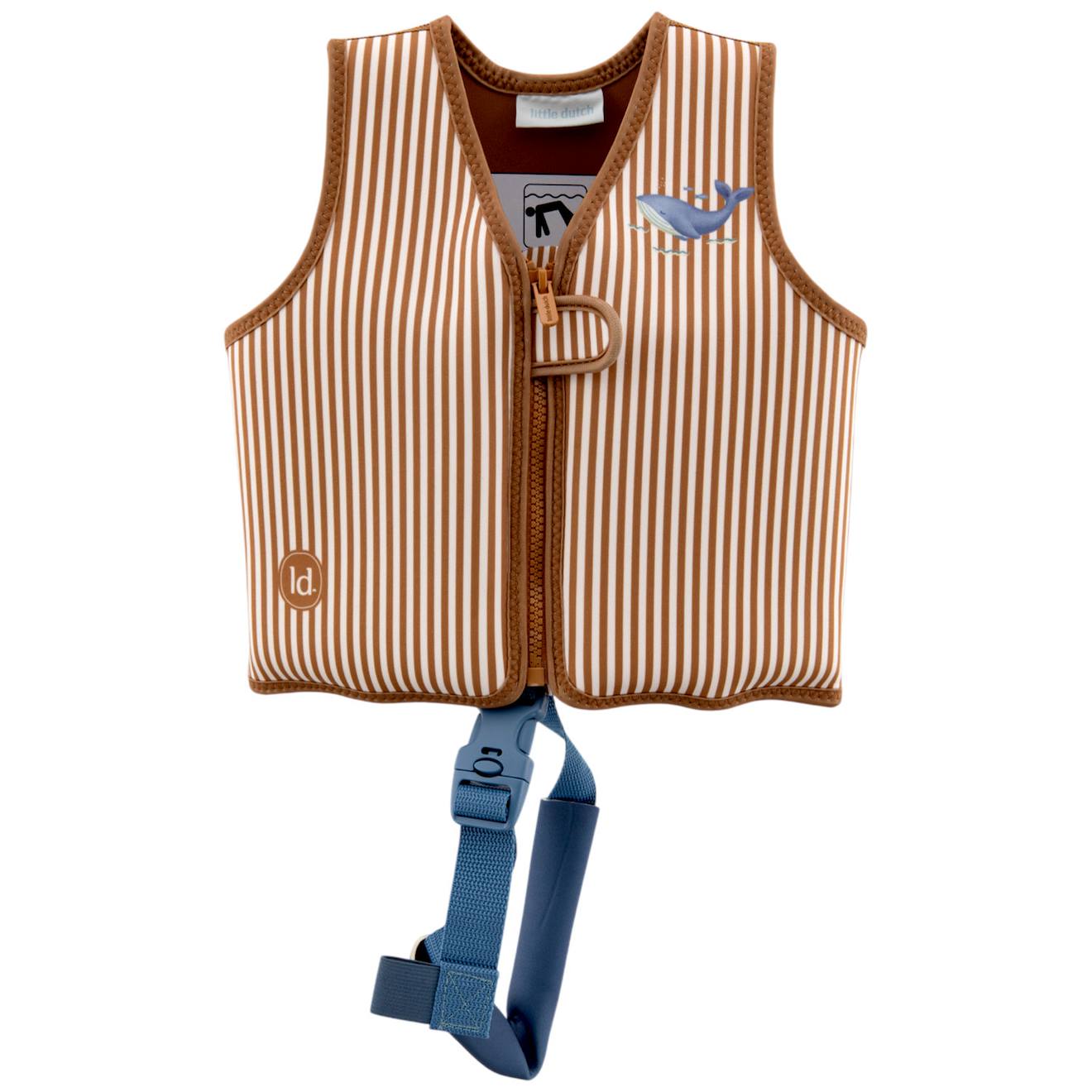 Gilet De Natation Enfant Aide À La Flottaison Confortable Bleu, Marron, Blanc