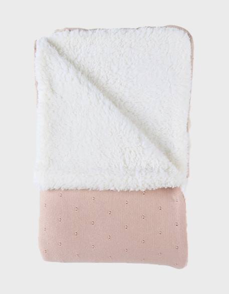 Couverture en coton biosherpa Beige+Bleu+Marron+Rose 24 - vertbaudet enfant 