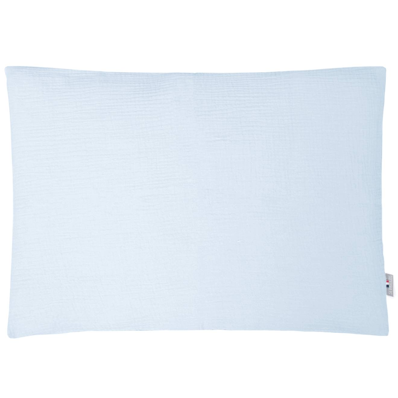 Taie D'oreiller En Gaze De Coton Jeanne Bleu