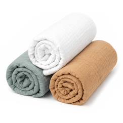 Lot de 3 draps housses couffin en gaze de coton tendance  - vertbaudet enfant