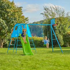 Jouet-Jeux de plein air-Aire de jeux évolutive panier de basket explorer tour métal h246cm