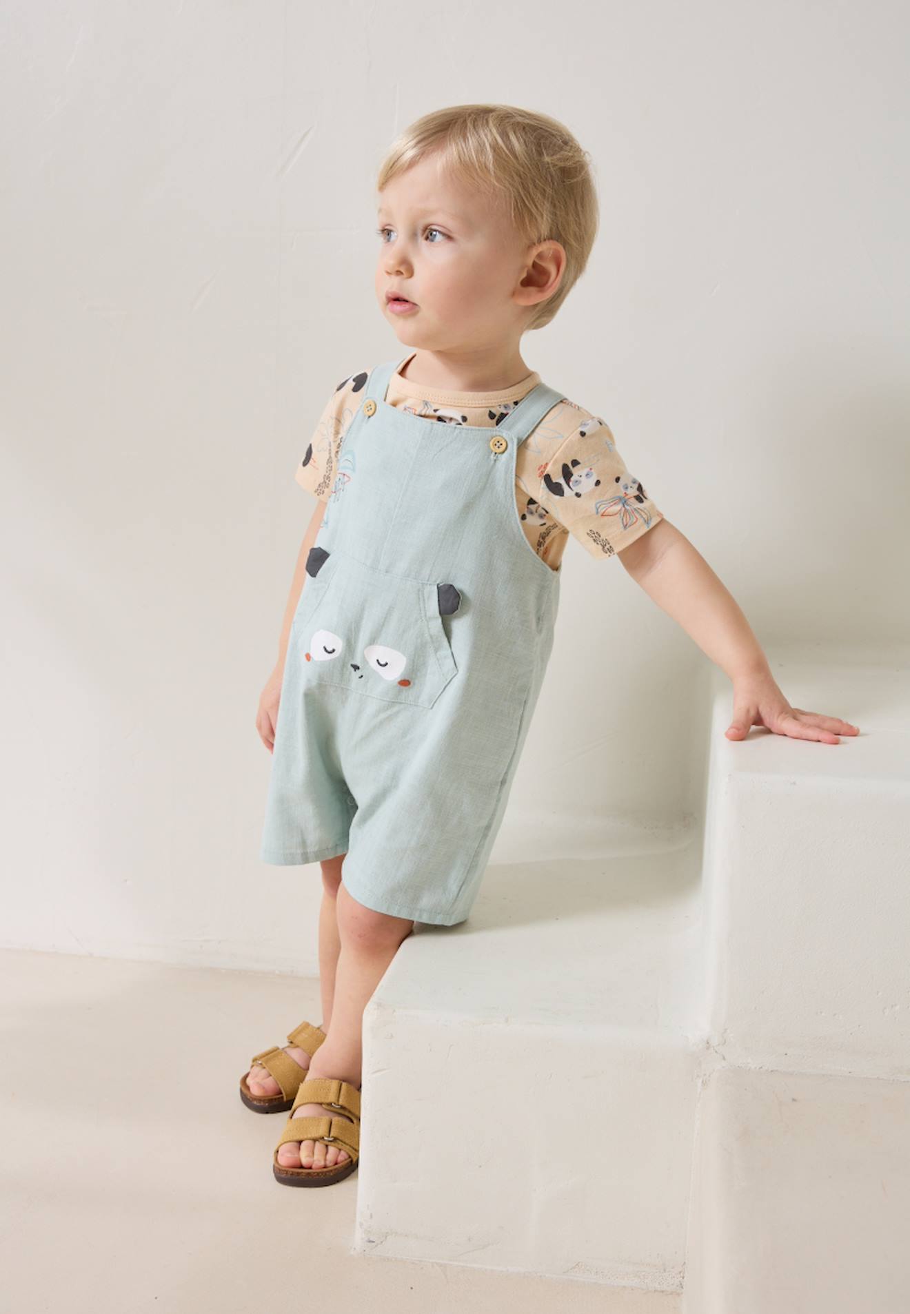 Ensemble Salopette Bébé Et T-shirt Bento Vert