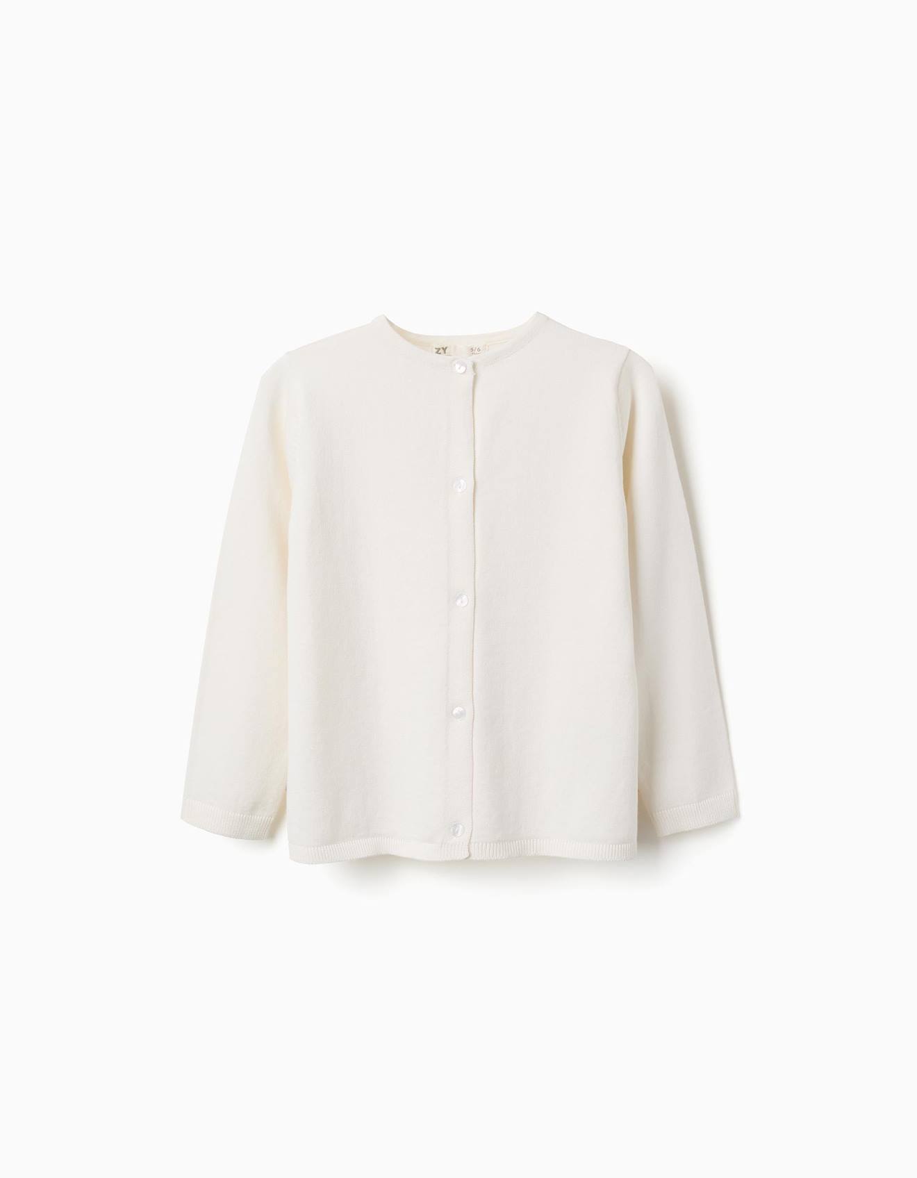 Gilet En Maille À Col Rond Blanc
