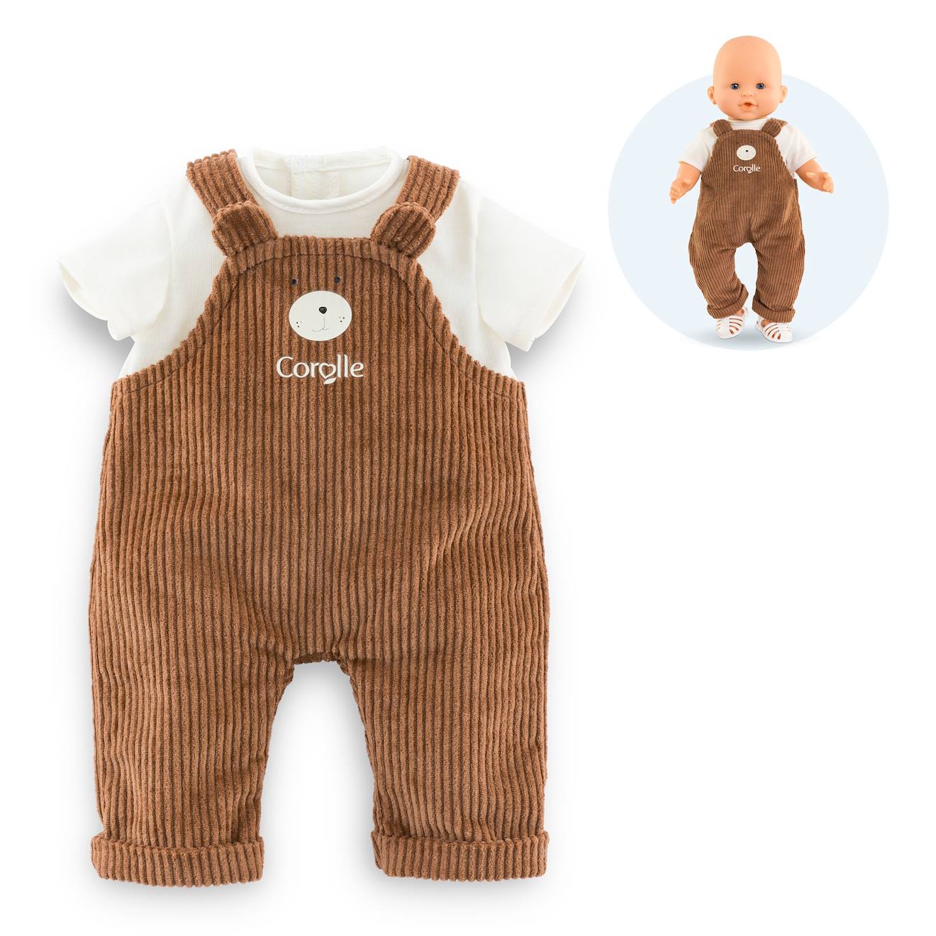 T-shirt & Salopette Ours Petit Explorateur Pour Poupon 36 Cm Multicolore