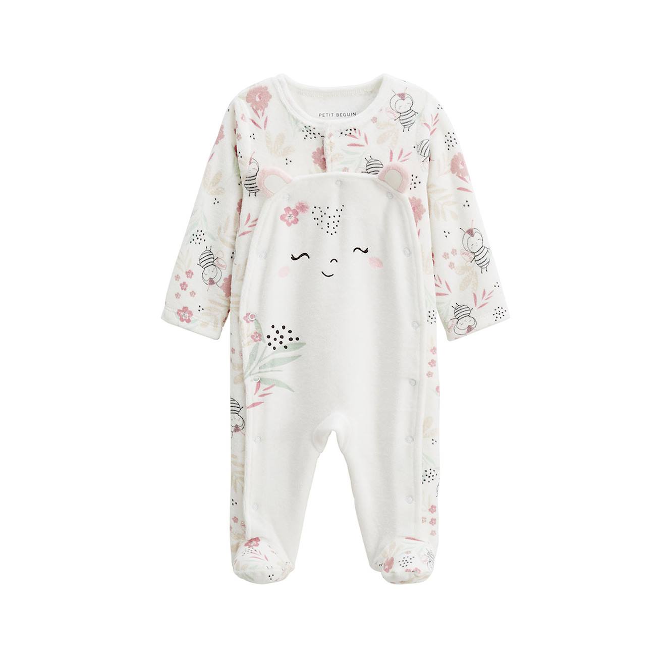Pyjama Bébé En Velours Ouverture Pont Mya Ecru (Petit Beguin) - Image 1
