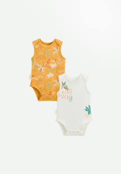 Lot de 2 bodies bébé sans manches liwa  - vertbaudet enfant