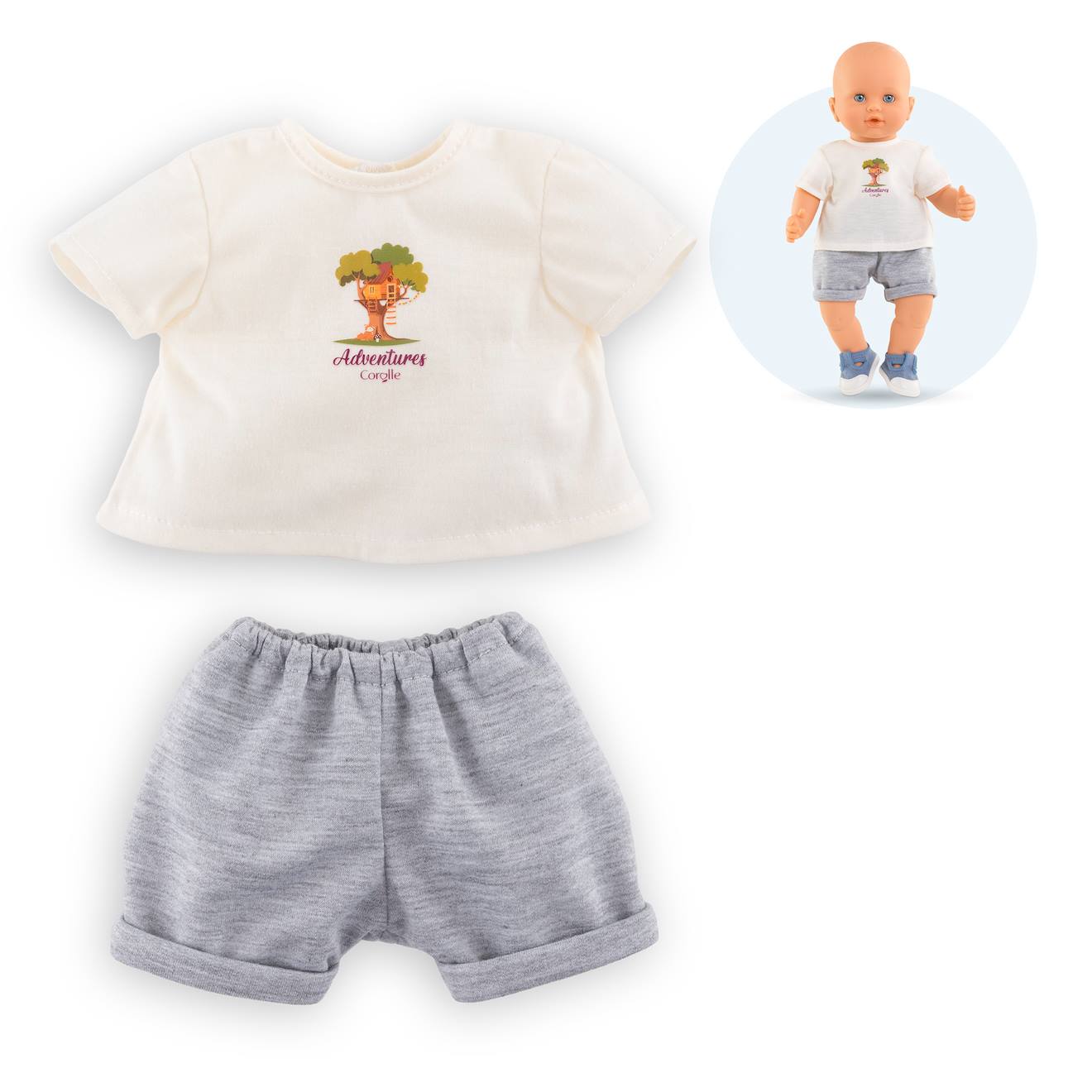 T-shirt & Short Petit Explorateur Pour Poupon 36 Cm Multicolore