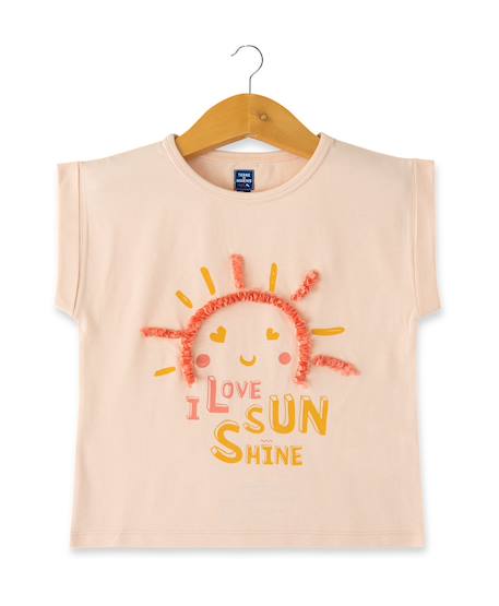 Fille-T-shirt, sous-pull-T-shirt manches courtes 100% coton fille