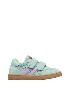 Chaussures-Chaussures bébé 17-26-Marche garçon 19-26-Sneakers en cuir et tissu kevis 2 vl.
