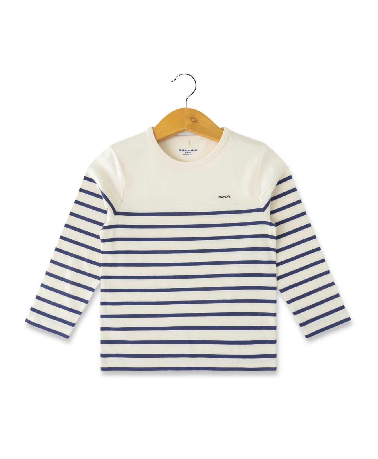 Mariniere Manches Longues 100 Coton Garon Fond Grege Raye Bleu 16 €