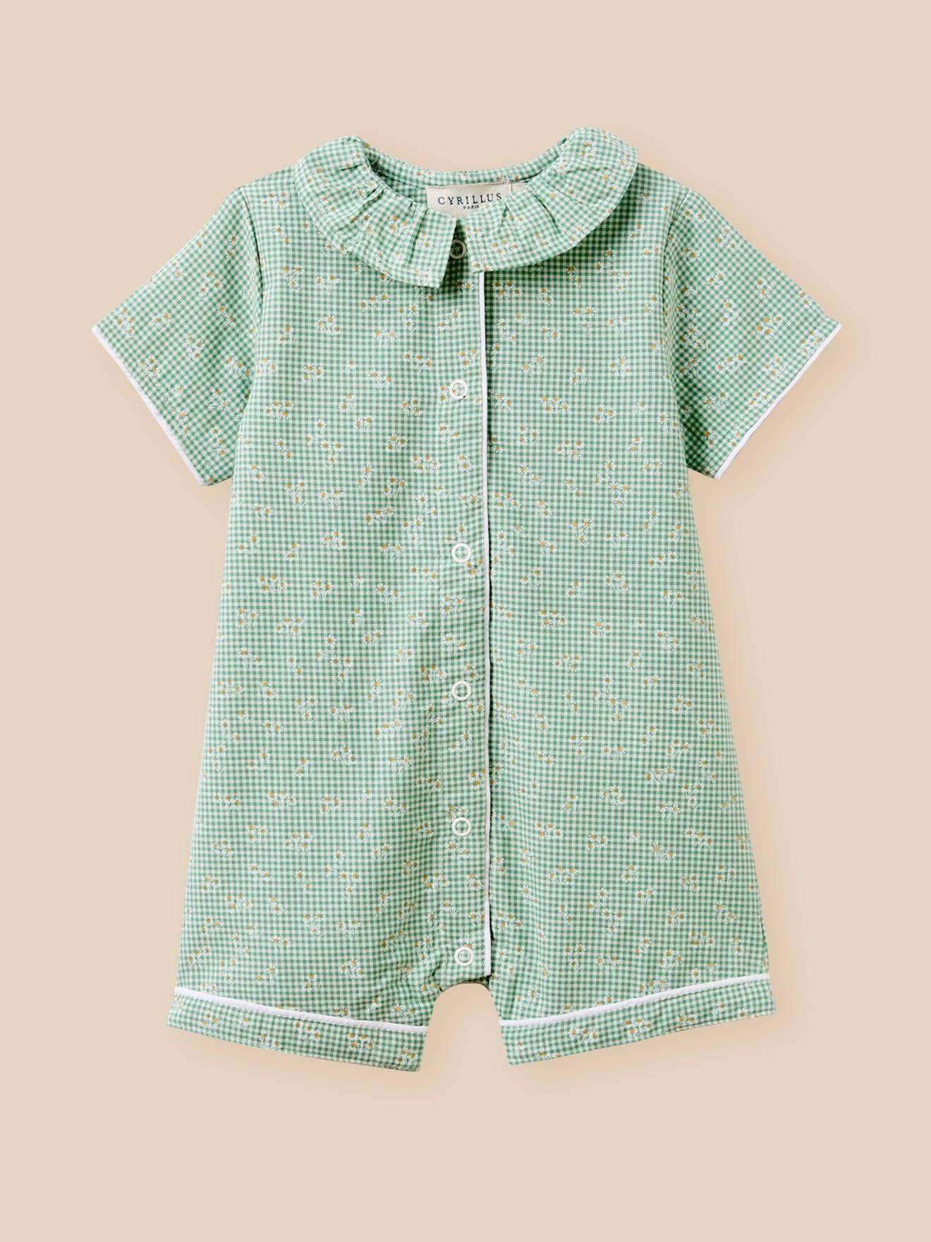 Pyjama Court Bébé Vichy Paquerettes