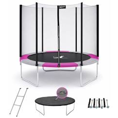 Jouet-Trampoline rond ø 250cm avec filet, échelle, bâche et kit ancrage- ralli 250
