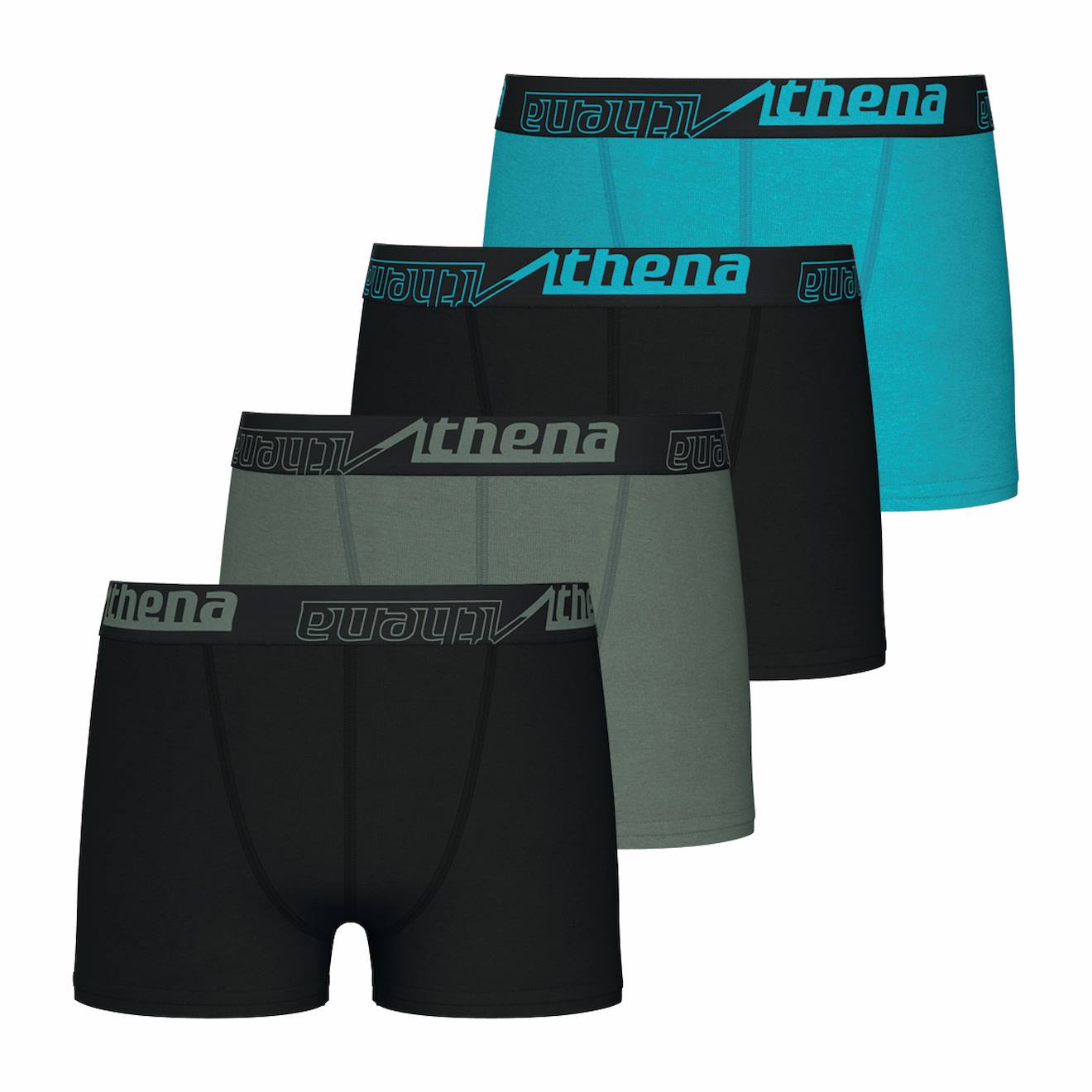 Lot De 4 Boxers Garçon Ecopack Sport Noir-bleu-vert