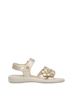 Chaussures-Chaussures fille 23-38-Sandales-Sandales en cuir avec fleurs Brahma