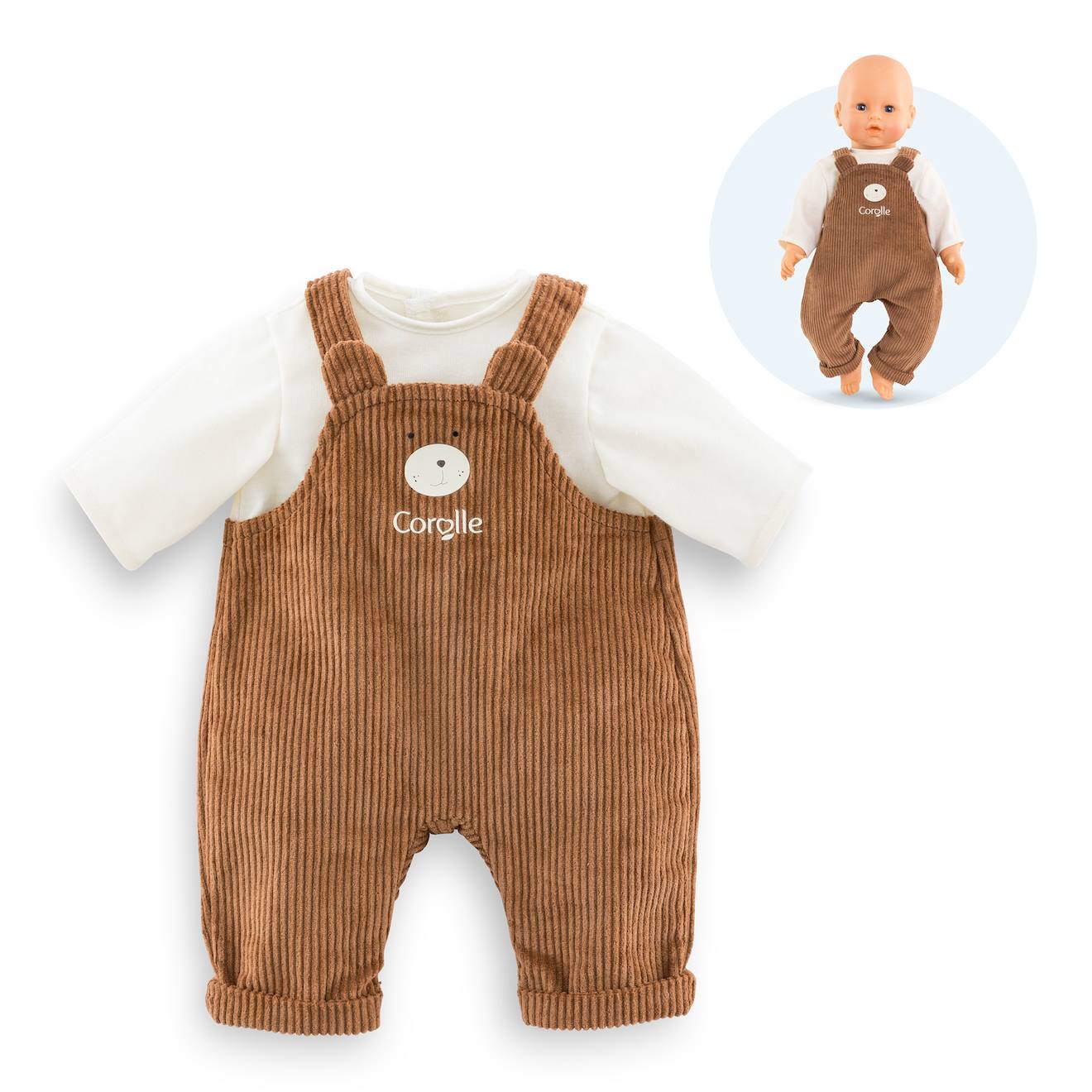 T-shirt & Salopette Ours Petit Explorateur Pour Poupon 42 Cm Multicolore