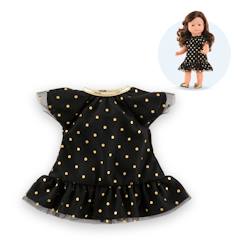 Jouet-Poupons et poupées-Petite robe noire - pois or pour poupée ma corolle