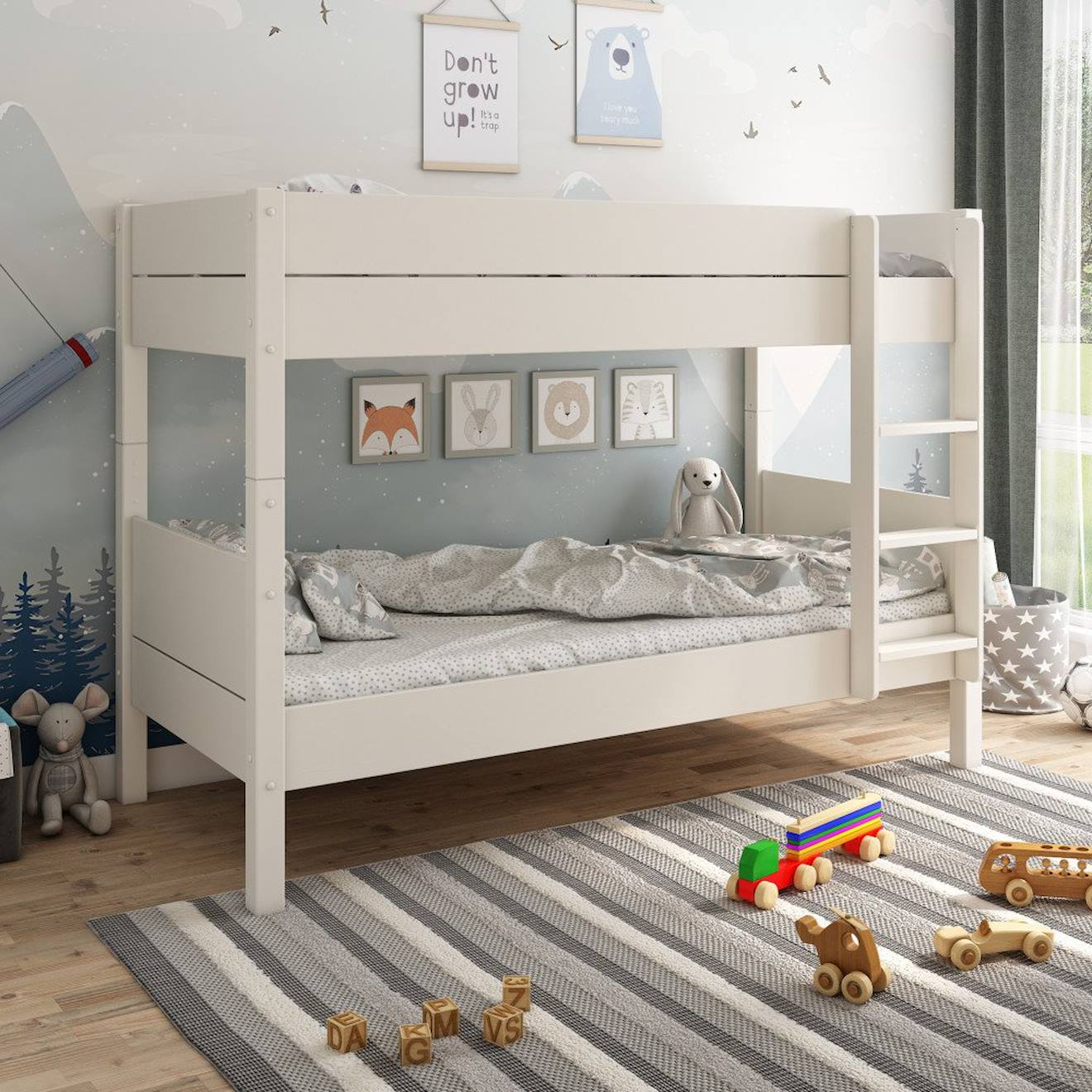 Lit Superposé Séparable Avec Matelas Pin Massif Achille Blanc Lit Superposé Séparable Avec Matelas Pin Massif Achille Blanc