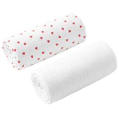 Lot de 2 draps housses couffin en gaze de coton lovio  - vertbaudet enfant