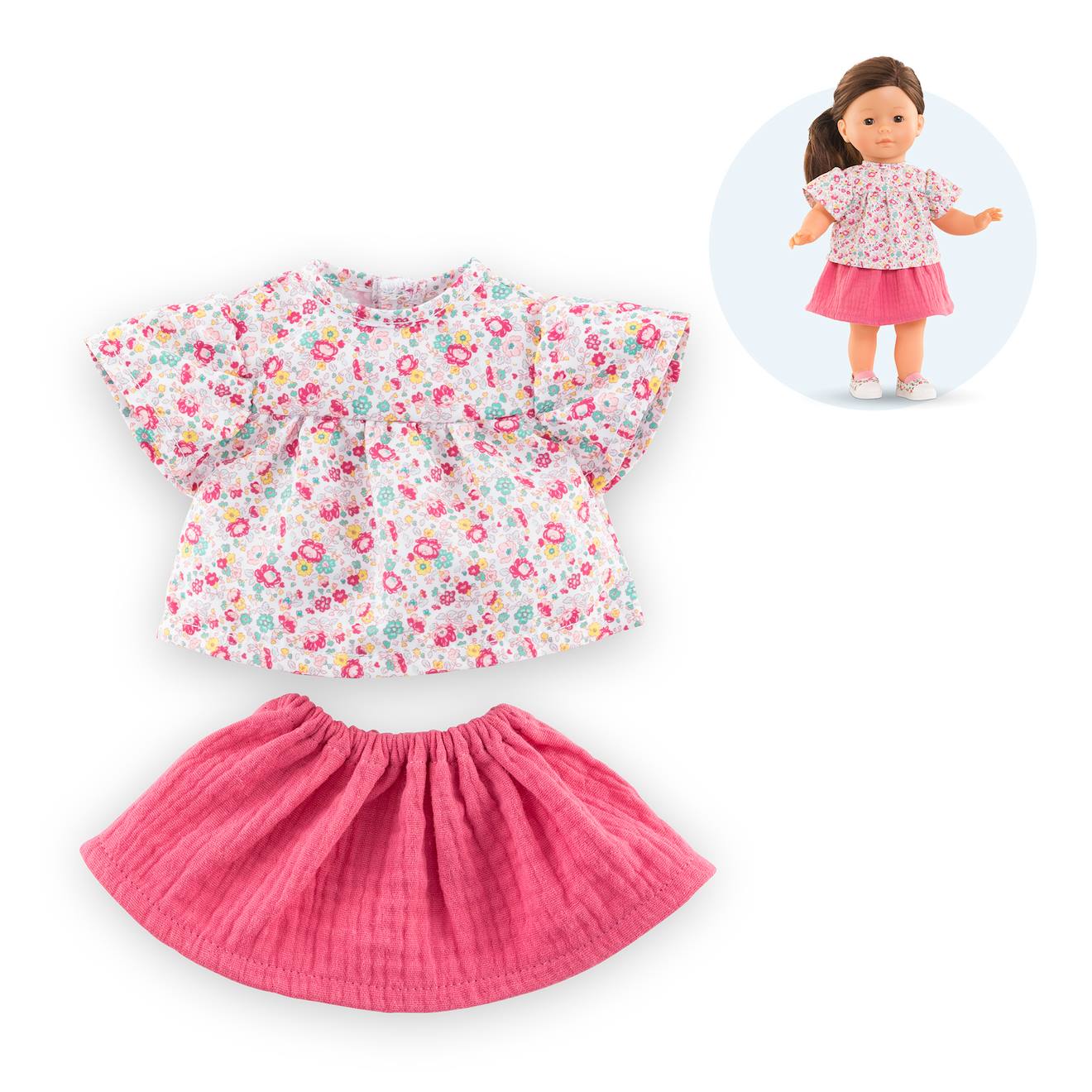 Ensemble Blouse & Jupe Pour Poupée Ma Corolle Multicolore Ensemble Blouse & Jupe Pour Poupée Ma Corolle Multicolore
