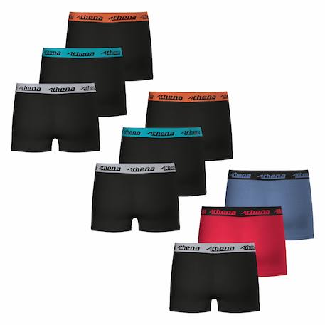 Lot de 9 boxers garçon trio choc ecopack Noir orange-noir rouge-noir jaune-vert-bleu+Noir-rouge-bleu 6 - vertbaudet enfant 