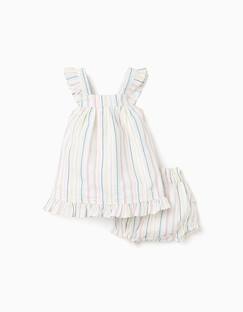 -Robe + bloomer à rayures ethniques b&s
