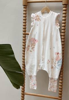 Turbulette tog 0,5 en gaze de coton avec pieds retroussables praline  - vertbaudet enfant