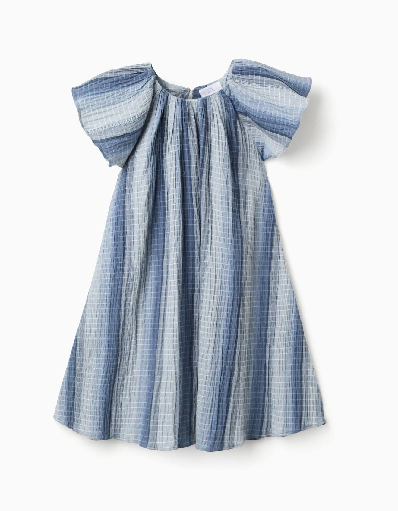 Robe vase En Coton Manches Papillon Bleu Clair 22 €