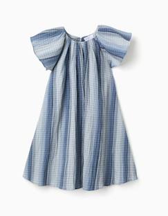 -Robe évasée en coton à manches papillon