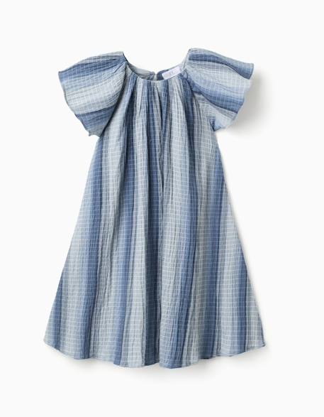 Fille-Robe évasée en coton à manches papillon