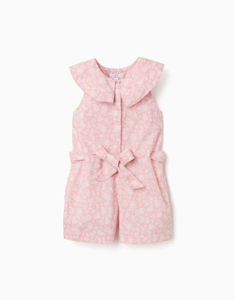 Combinaison en popeline avec motif floral et ceinture  - vertbaudet enfant