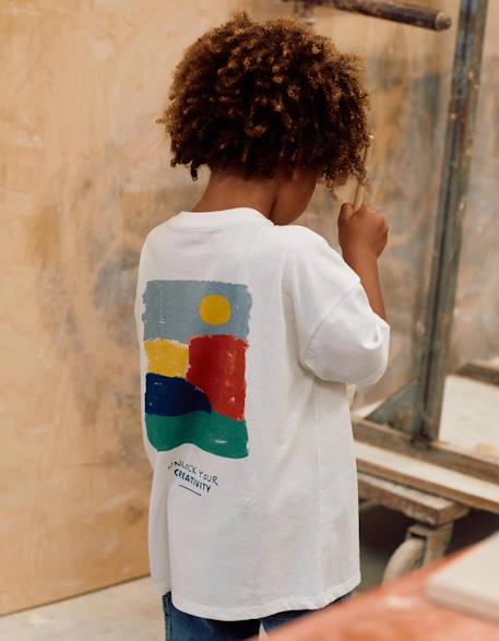 T-shirt en coton avec imprimés creativity  - vertbaudet enfant