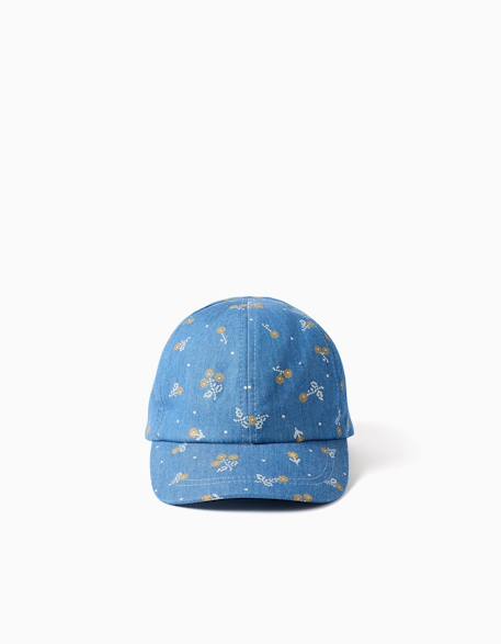 Fille-Accessoires-Casquette en jean avec motif floral