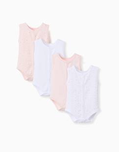 Bébé-Body-4 bodies en coton sans manches