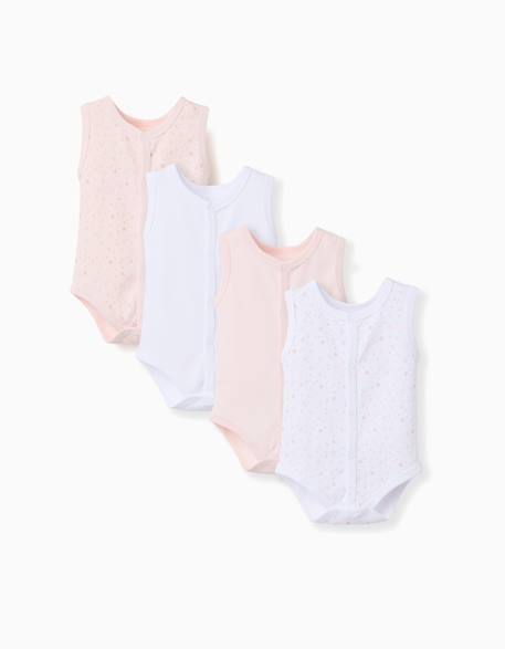 Bébé-4 bodies en coton sans manches