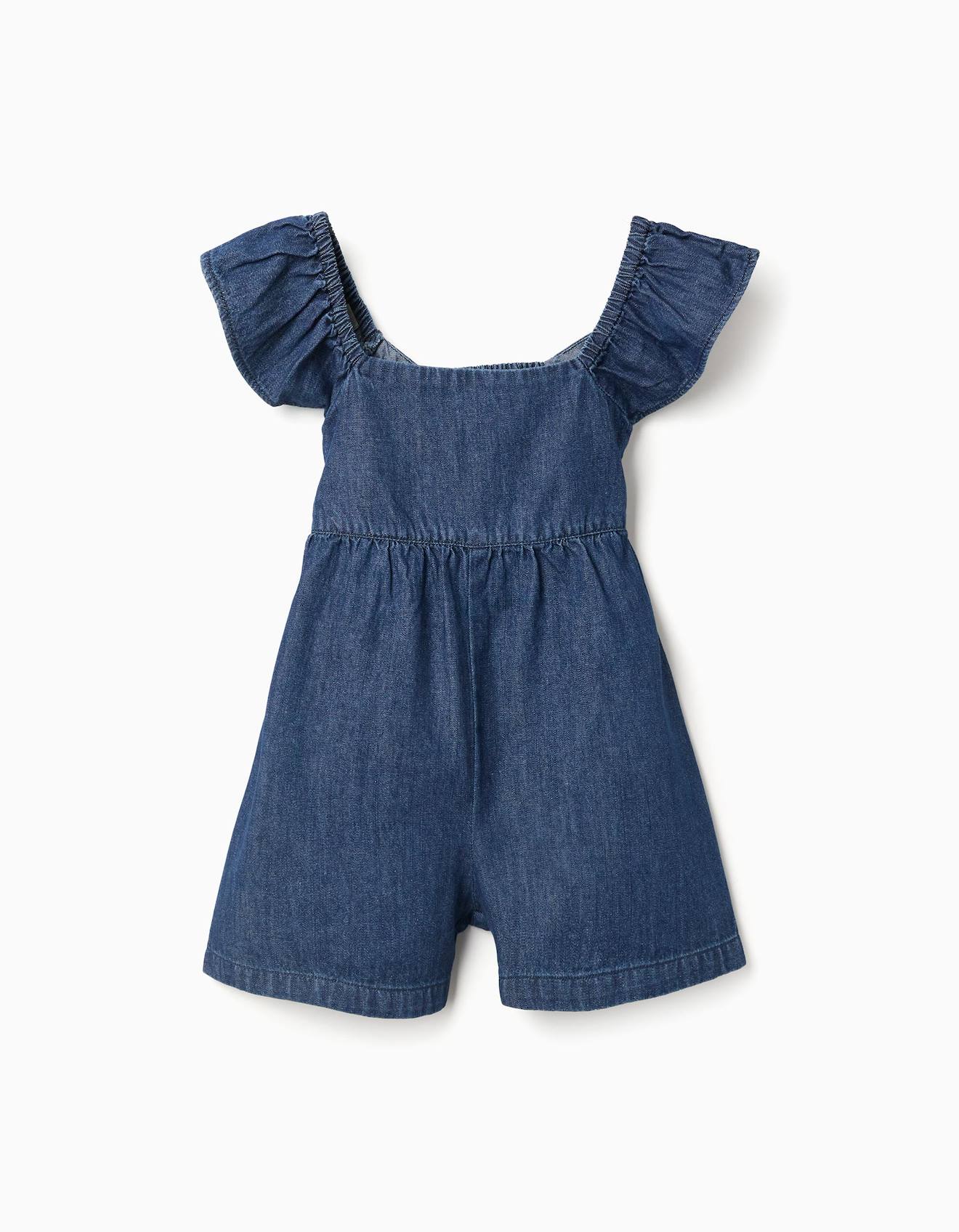 Combishort En Jean Avec Manches Volants Bleu Fonc 22 €